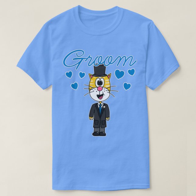 Bridegroom Cat Bröllop Groom Bachelor Party Förlov T Shirt (Design framsida)