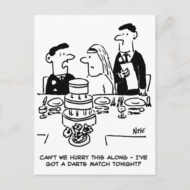 Bridegroom har en Darts Match Vykort (Framsida)