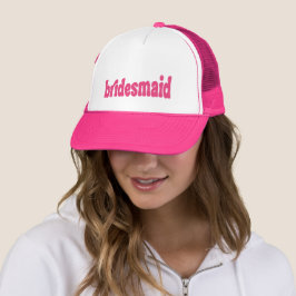 'Bridemaid' vågig retro rosa Keps