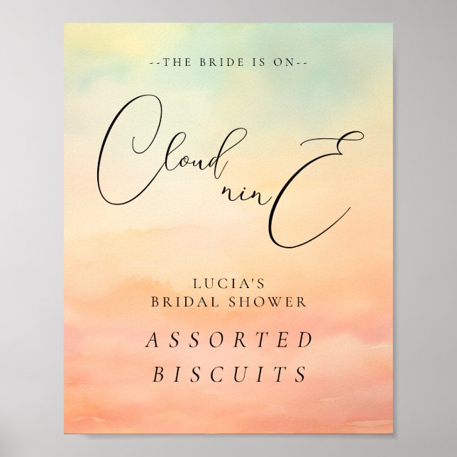 Briden är på molnet 9 Möhippas livsmedelsskylt Poster (Framsidan)