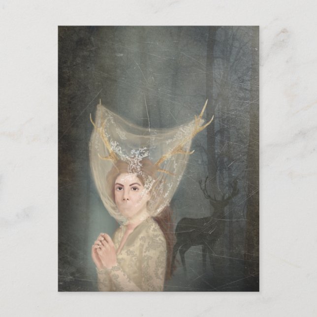 Briden, gothic romantik, fantasi vykort (Framsida)