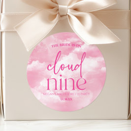 Briden ligger på molnet Nine Rosa Bachelorette Par Runt Klistermärke