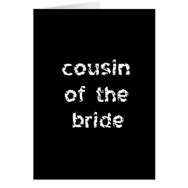 Bridens kusin hälsningskort (Framsidan)