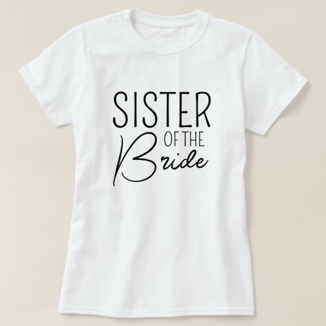 Bridens syster - Cute Family Bröllop T Shirt (Design framsida)