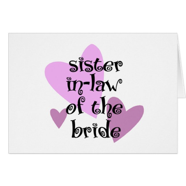 Bridens syster In Law Hälsningskort (Framsidan Horizontal)