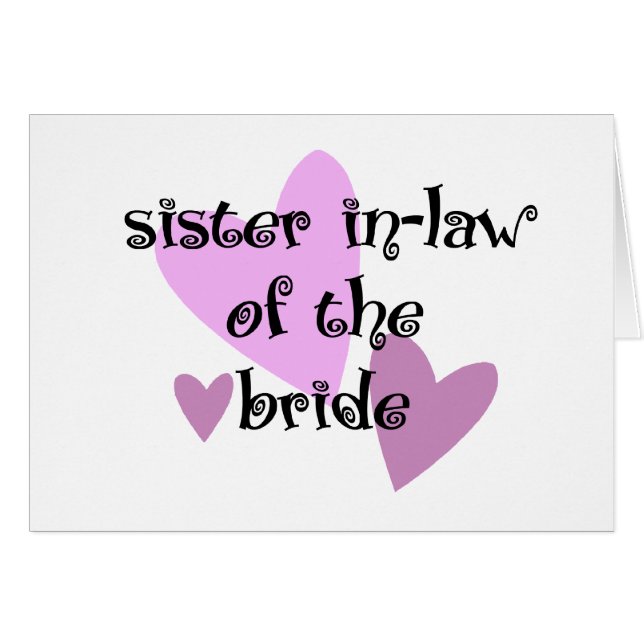 Bridens syster In Law Hälsningskort (Framsidan Horizontal)