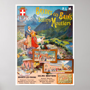 Brider-les-Bains Frankrike Vintage affisch 1895