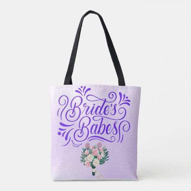 Brides Babes Tote Bridesmaid Gift Tygkasse (Baksida)