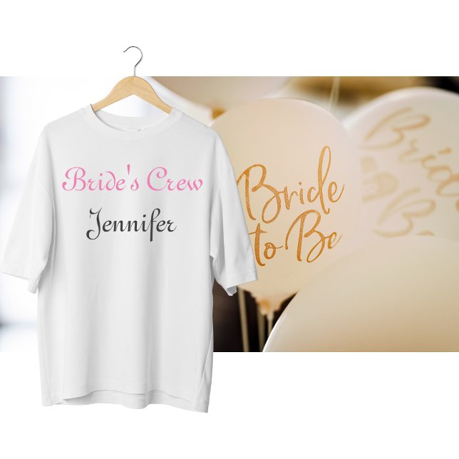 Brides besättning Anpassade Namn T Shirt (Personalized Bridal Party T-Shirts)