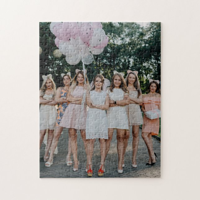 Brides Besties Bröllop Bridesmaids DIY Lägg till b Pussel (Vertikal)