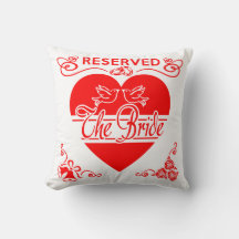 Brides Bröllop Cushion. Reserverad för Bride.