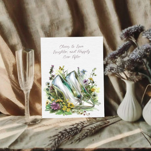 Brides Bröllop Shoes och Wildblommor Kort