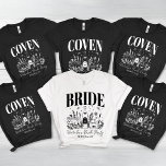 Brides Coven Witchy Bachelorette Party Anpassnings T Shirt<br><div class="desc">Hämta redo till party med en gotisk tvist i vår "Ride eller Die Til Death Do We Party" Bachelorette Tri-Blend Shirt. Perfekt för en bachelorettbash med Halloween-temat eller ett gothic bröllop firande, har skjortan en fetstilt "Ride or Die"-design som ger en aning edgy humor och stil. Anpassadet att inkludera namn...</div>