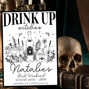 Brides Coven Witchy Bachelorette Party Itinerary Inbjudningar
