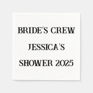 Brides Crew Anpassningsbar Napkins - Möhippa 2025 Pappersservett