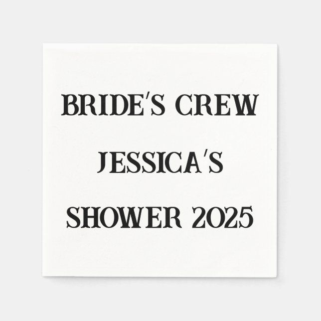Brides Crew Anpassningsbar Napkins - Möhippa 2025 Pappersservett (Framsidan)