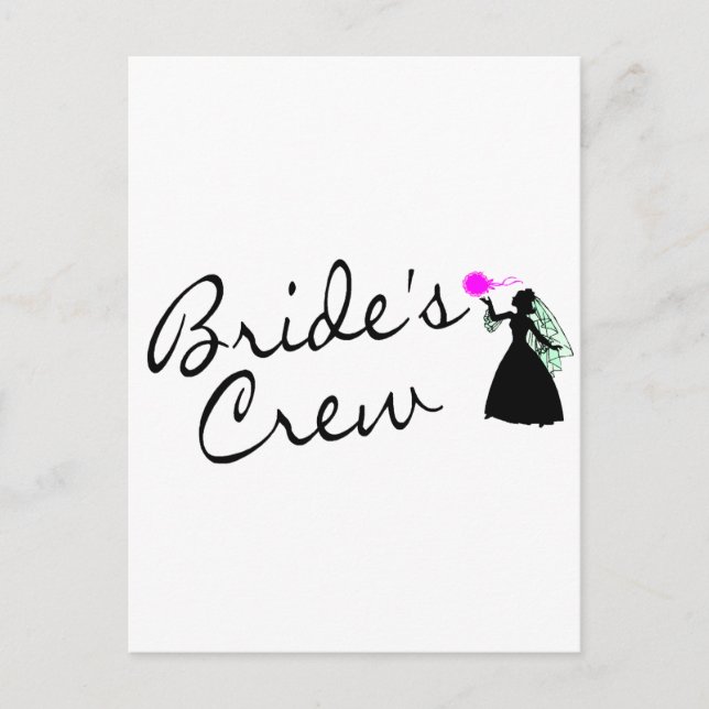 Brides Crew (Bride Blk) Vykort (Framsida)