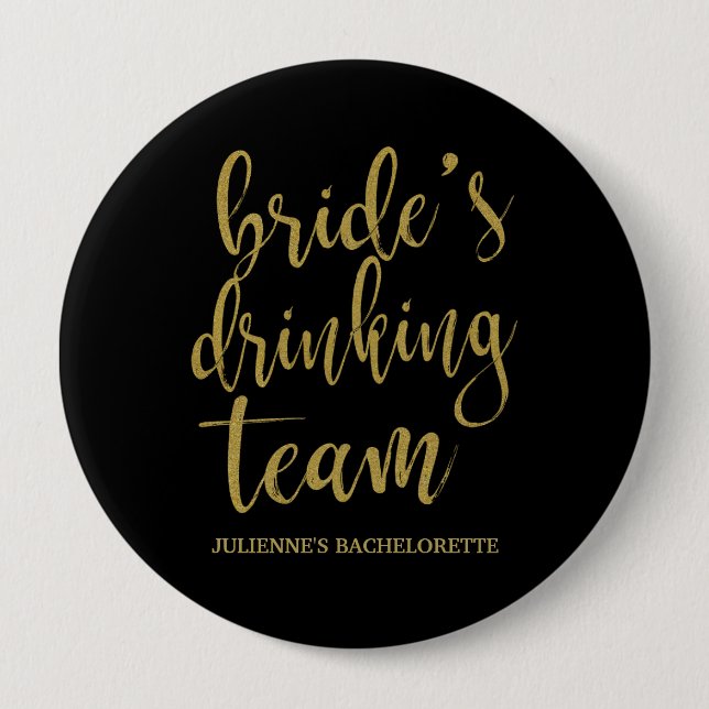 Brides Drinking Team Cute Calligraphy Bridesmaid Knapp (Framsida)