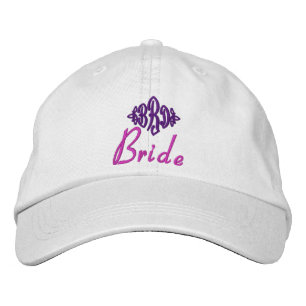 Brides Hat - med anpassningsbar initialer Broderad Keps