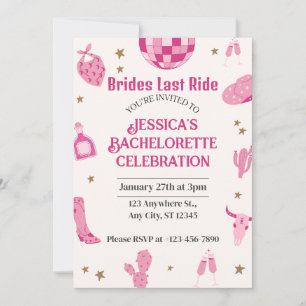 Brides Last Ride Bachelorette Helg Itinerary Inbjudningar