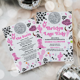 Brides Last Ride Bachelorette Helg Itinerary Inbjudningar