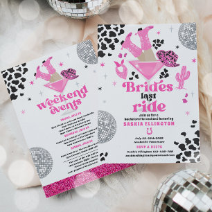 Brides Last Ride Bachelorette Helg Itinerary Inbjudningar