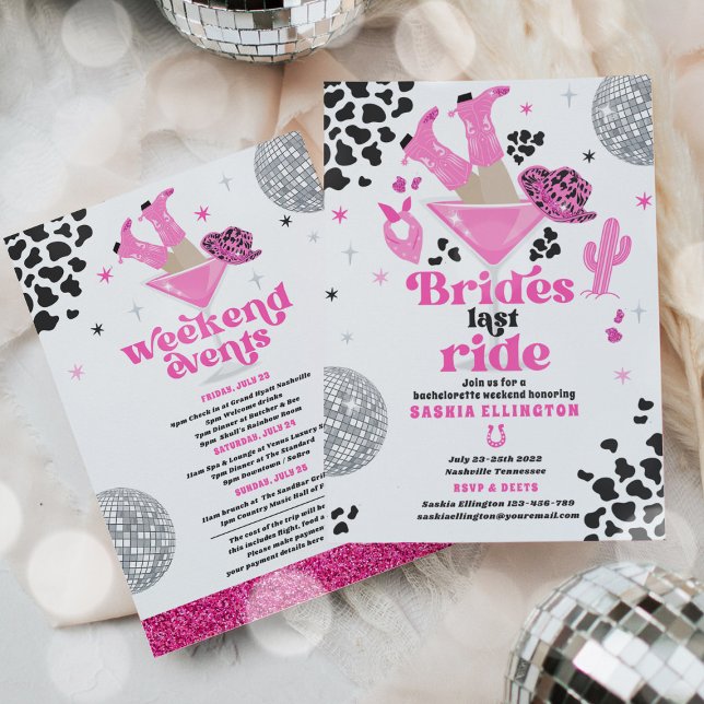 Brides Last Ride Bachelorette Helg Itinerary Inbjudningar (Skapare uppladdad)