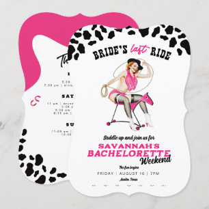 Brides Last Ride Bachelorette Helg Party Inbjudningar