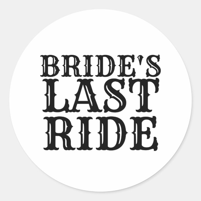 Brides Last Ride Runt Klistermärke (Framsida)