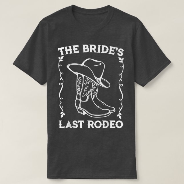 Brides Last Rodeo Möhippa Bachelorette Party Vinta T Shirt (Design framsida)