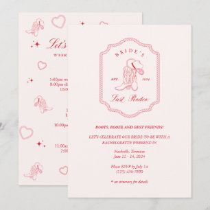 Brides Last Rodeo Rosa & Red Inbjudningar