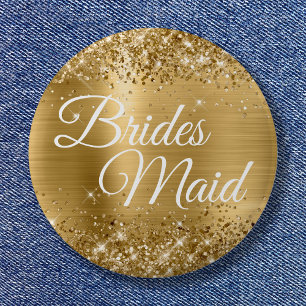 Brides Maid Glittery Gold Foil Knapp
