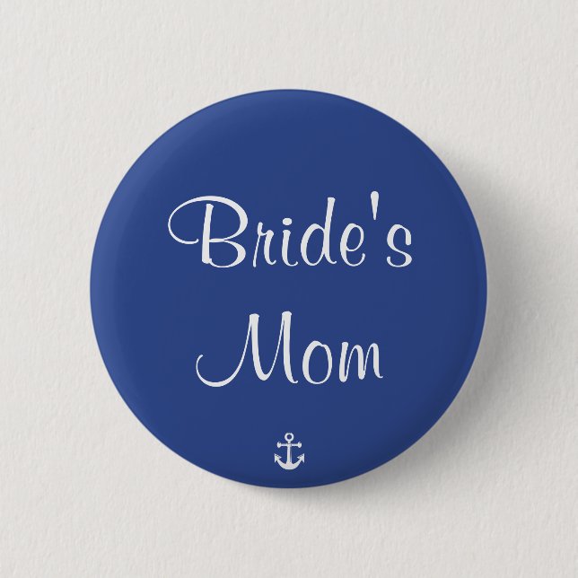 Brides Mamma Blue Nautical Buttons Knapp (Framsida)