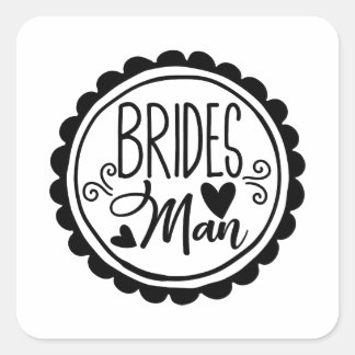 Brides Man Fyrkantigt Klistermärke