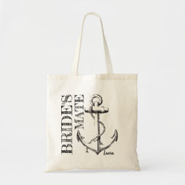 Brides Mate Sketch Anchor Monogram | Tote Bag Tygkasse