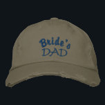 Brides Pappa broderade Boll Cap Broderad Keps<br><div class="desc">Brides pappa broderade hatt. Blåtext på beige boll-sockeln med ett beige utseende. Anpassa genom att välja mellan 3 stilar och många färg i designområdet och högerna.</div>