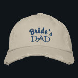 Brides Pappa broderade Boll Cap Broderad Keps<br><div class="desc">Brides pappa broderade hatt.  Blåtext på beige boll-sockeln med ett beige utseende.  Anpassa genom att välja mellan 3 stilar och många färg i designområdet och högerna.</div>