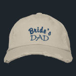 Brides Pappa broderade Boll Cap Broderad Keps<br><div class="desc">Brides pappa broderade hatt. Blåtext på beige boll-sockeln med ett beige utseende. Anpassa genom att välja mellan 3 stilar och många färg i designområdet och högerna.</div>