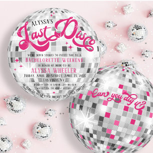 Brides senaste Disco Boll Round Bachelorette Helg Inbjudningar