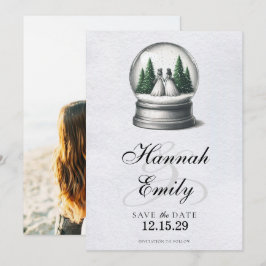 Brides Snö Globe Spara Datumet