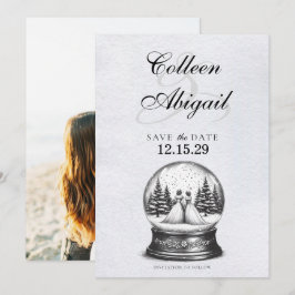 Brides Snö Globe Spara Datumet