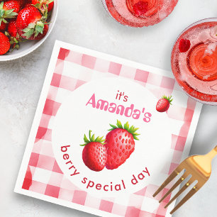 Brides Speciella berry Day Strawberry Retro Gingha Pappersservett