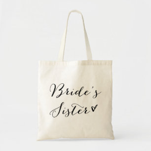 Brides syster   Black Modern Calligraphy Tygkasse