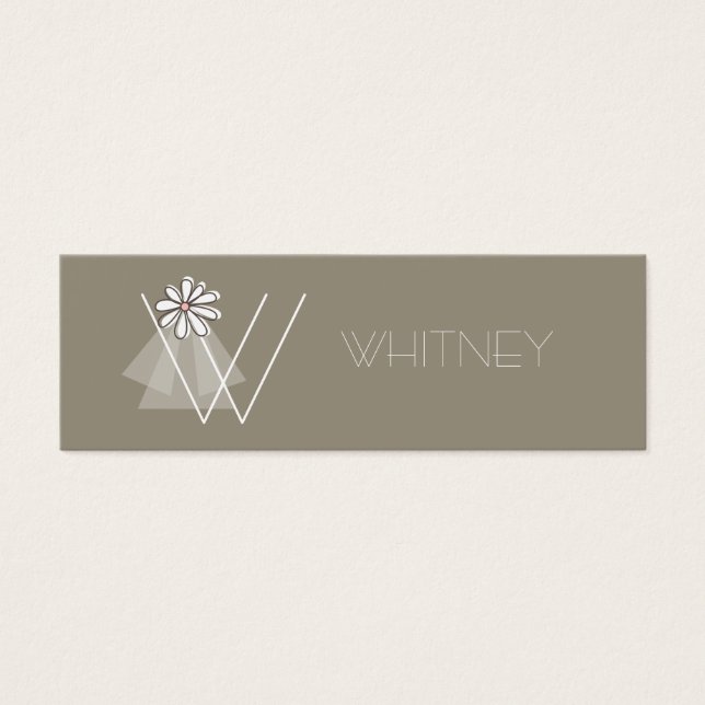 Brides Veil Daisy Flower Monogram Möhippa Gift Mär Litet Visitkort (Framsidan)