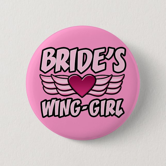 Brides Vinge-Girl Bachelorette Party Knapp (Framsida)