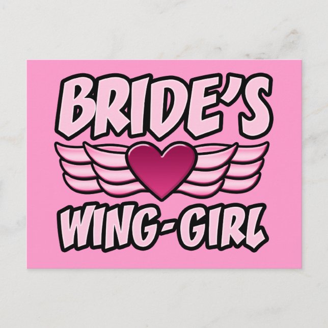 Brides Vinge-Girl Bachelorette Party Vykort (Framsida)