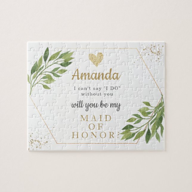 Bridesmai eller Maid of honor frieri pussel (Horisontell)