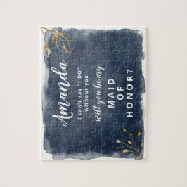 Bridesmai eller maid of honormarin och guld- pussel