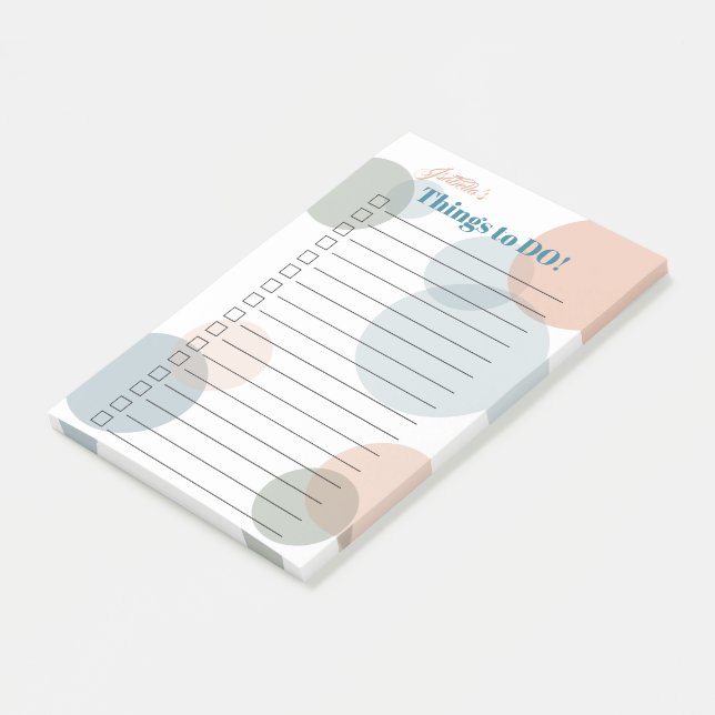 Bridesmaias Namn List- Färgad Confetti Dots Post-it Block (Vinklad)