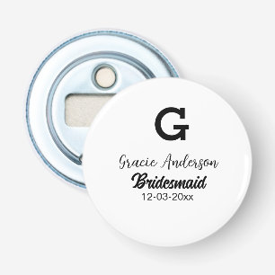 Bridesmaid add namn monogram enkel, minimal modern flasköppnare